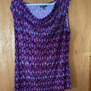 XL Purple & Black Rhinestone Blouse